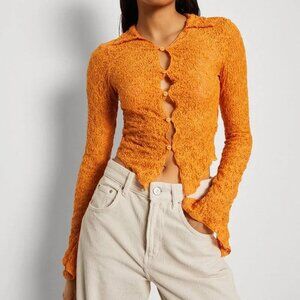 Urban Outfitters BDG Orange Bell Sleeve Long Sleeve Top southern western concert